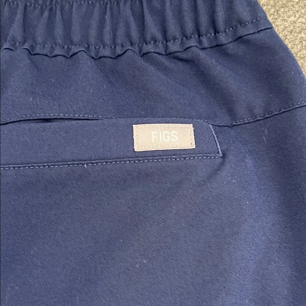 Figs Men's Deep Blue Joggers with White Drawstring